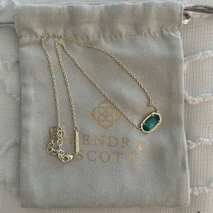 Kendra Scott Emerald Green and gold Elisa necklace